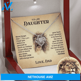 To My Daughter from Dad White Gold Love Knot Necklace "Never Forget That I Love You"