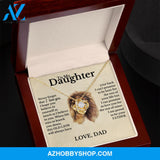 To My Daughter from Dad White Gold Love Knot Necklace "Never Forget That I Love You"