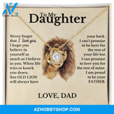 To My Daughter from Dad White Gold Love Knot Necklace "Never Forget That I Love You"