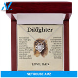 To My Daughter from Dad White Gold Love Knot Necklace "Never Forget That I Love You"