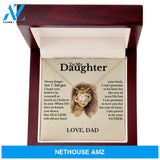 To My Daughter from Dad White Gold Love Knot Necklace "Never Forget That I Love You"