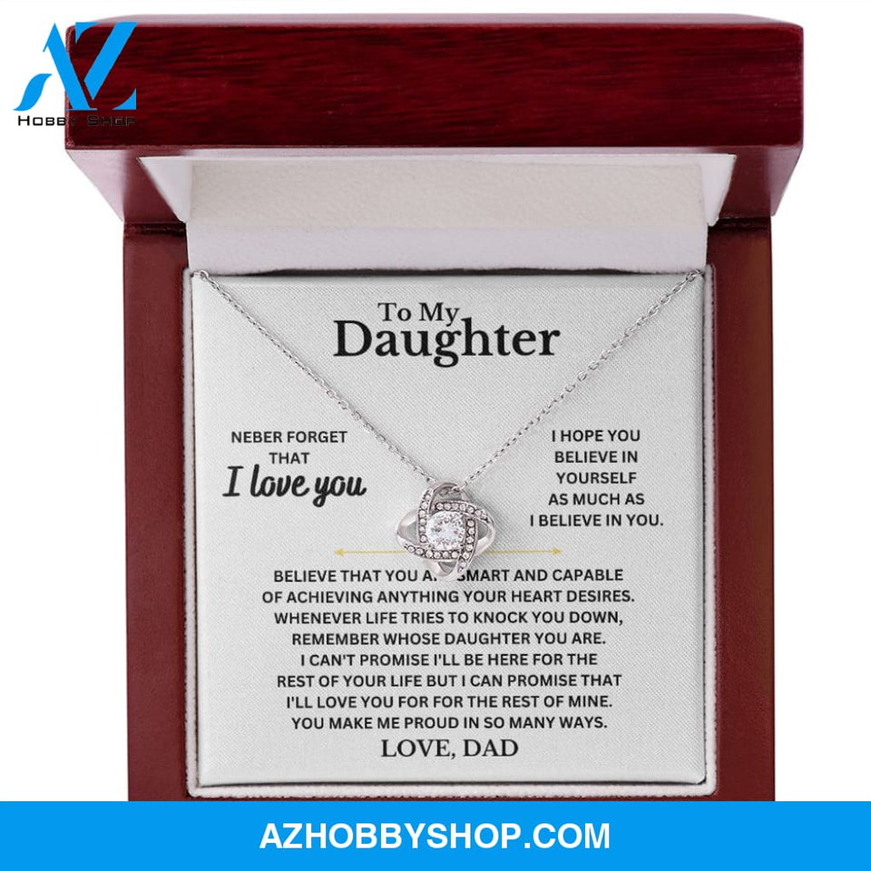 To My Daughter, I Hope You, Gift For Daughter From Dad, Love Knot Necklace