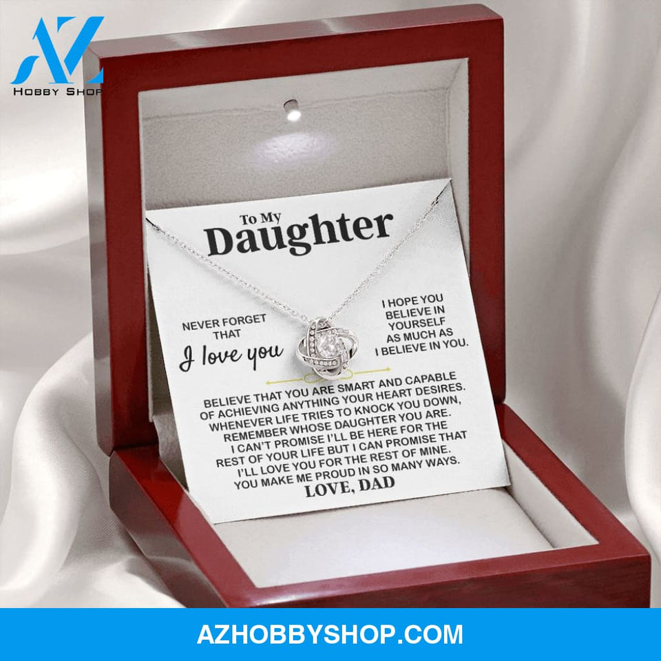 To My Daughter, I Hope You, Gift For Daughter From Dad, Love Knot Necklace