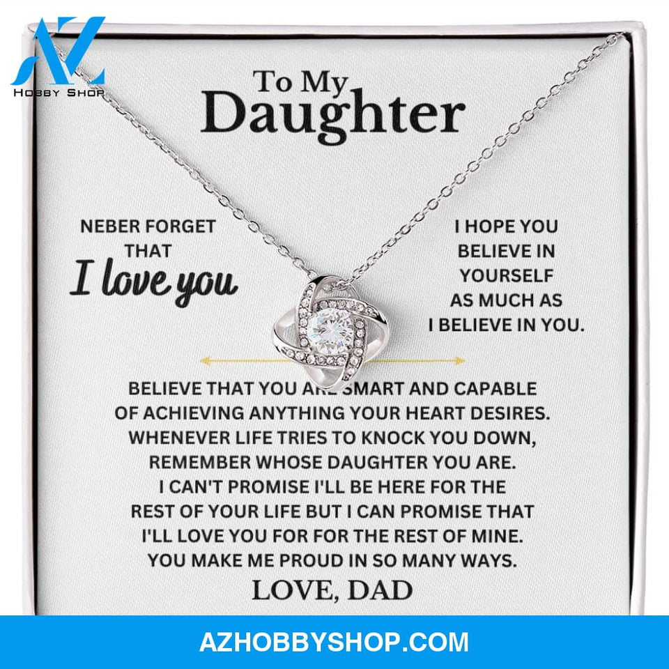 To My Daughter, I Hope You, Gift For Daughter From Dad, Love Knot Necklace