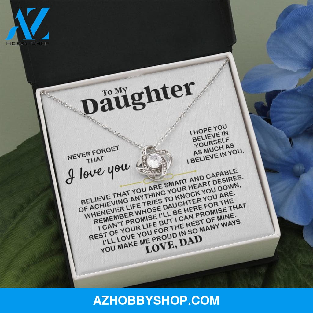 To My Daughter, I Hope You, Gift For Daughter From Dad, Love Knot Necklace