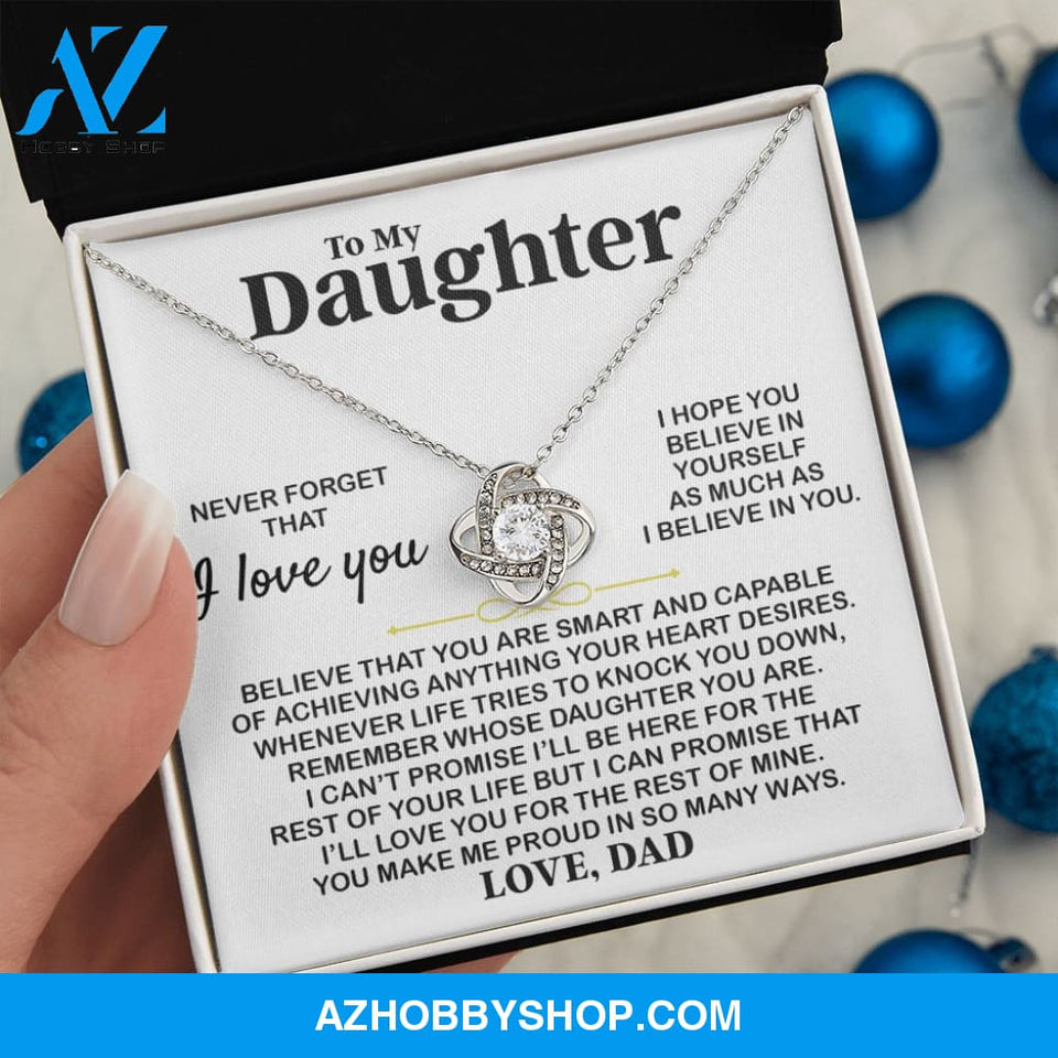To My Daughter, I Hope You, Gift For Daughter From Dad, Love Knot Necklace