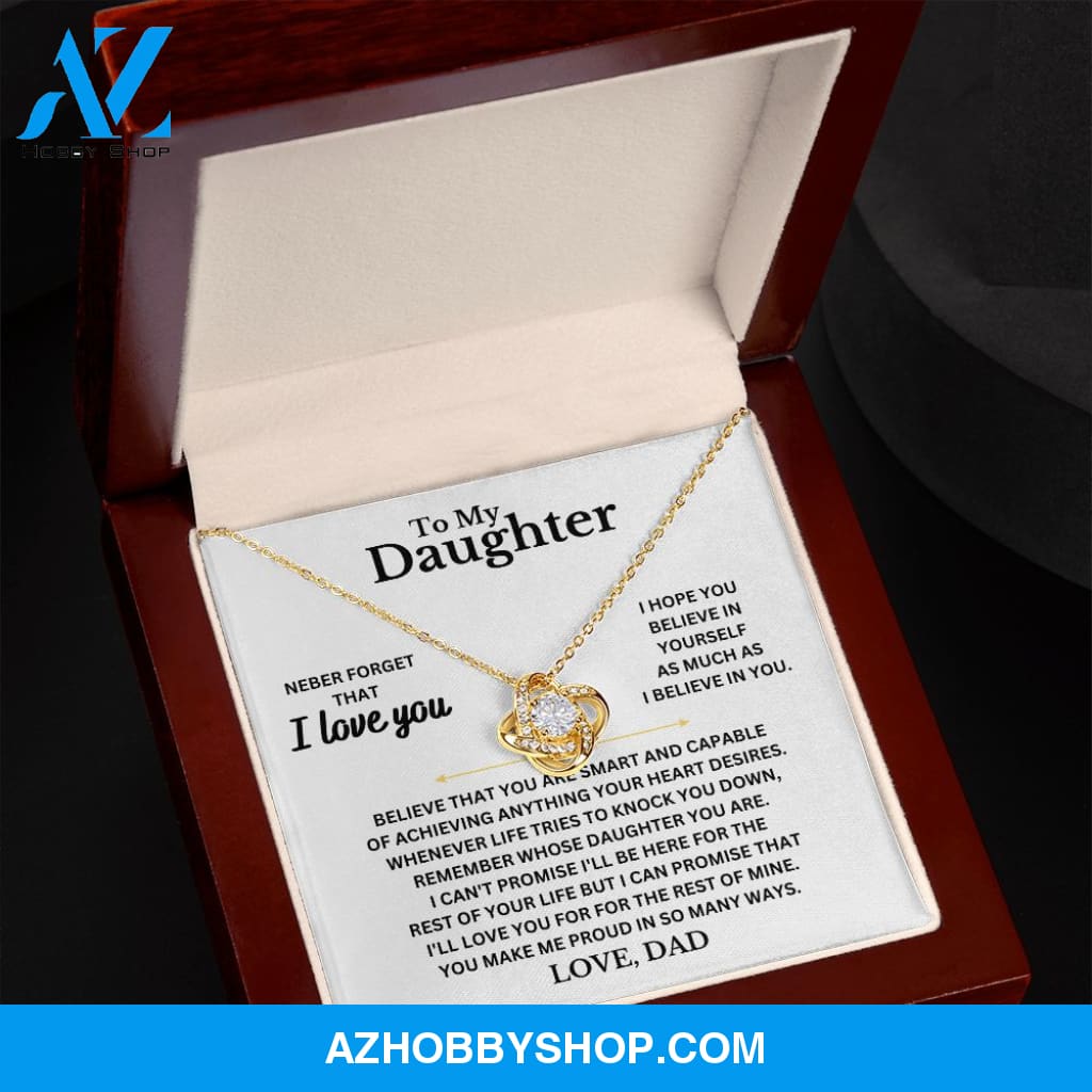 To My Daughter, I Hope You, Gift For Daughter From Dad, Love Knot Necklace