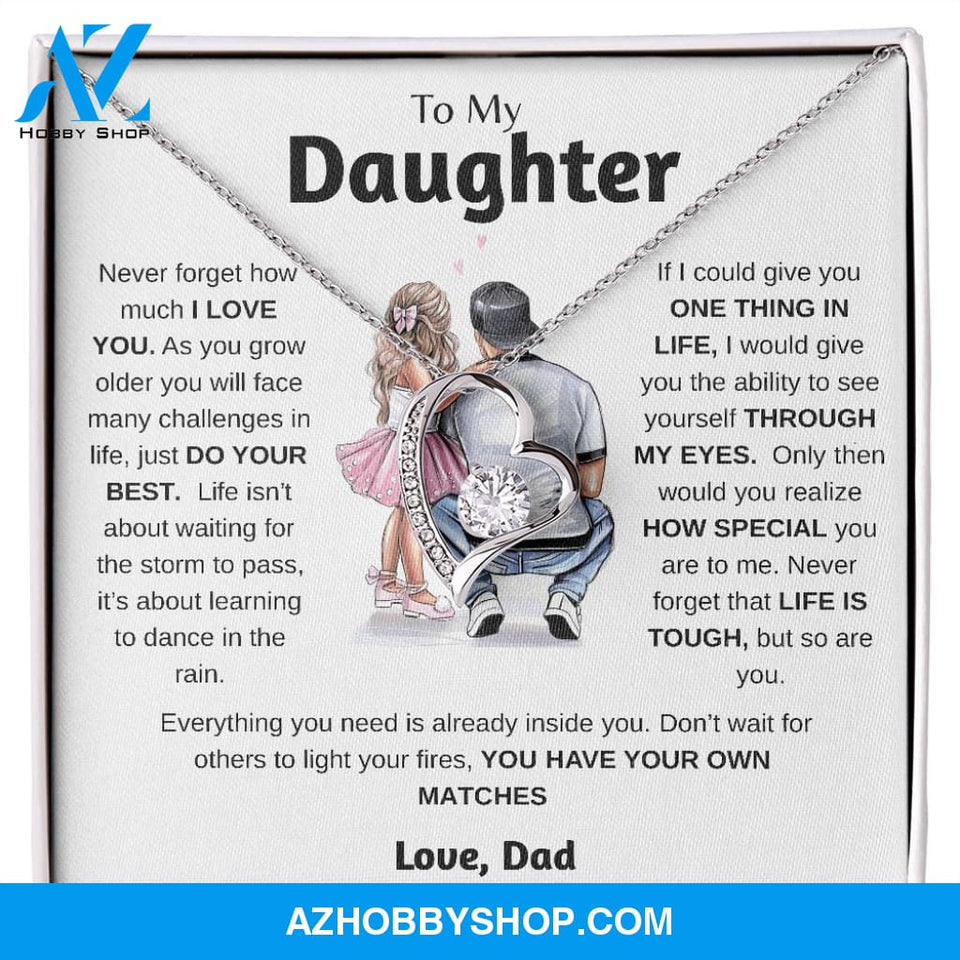 To My Daughter | Just Do Your Best | Forever Love Necklace