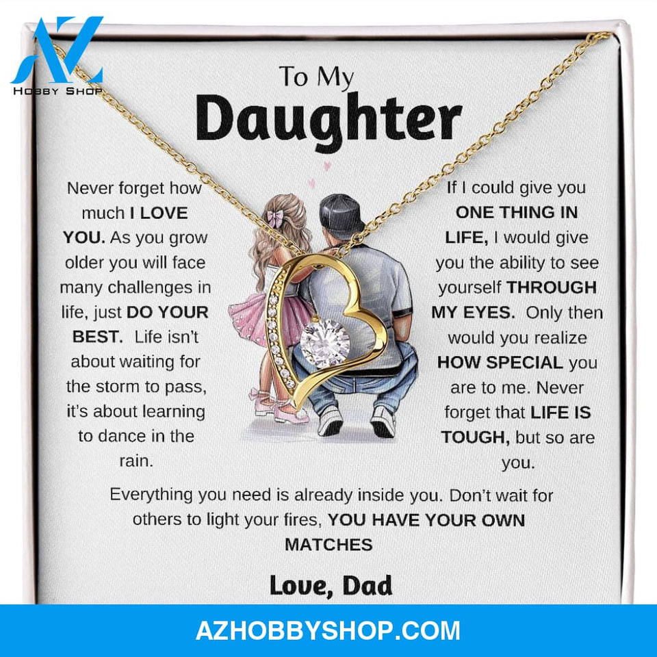 To My Daughter | Just Do Your Best | Forever Love Necklace