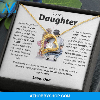 To My Daughter | Just Do Your Best | Forever Love Necklace