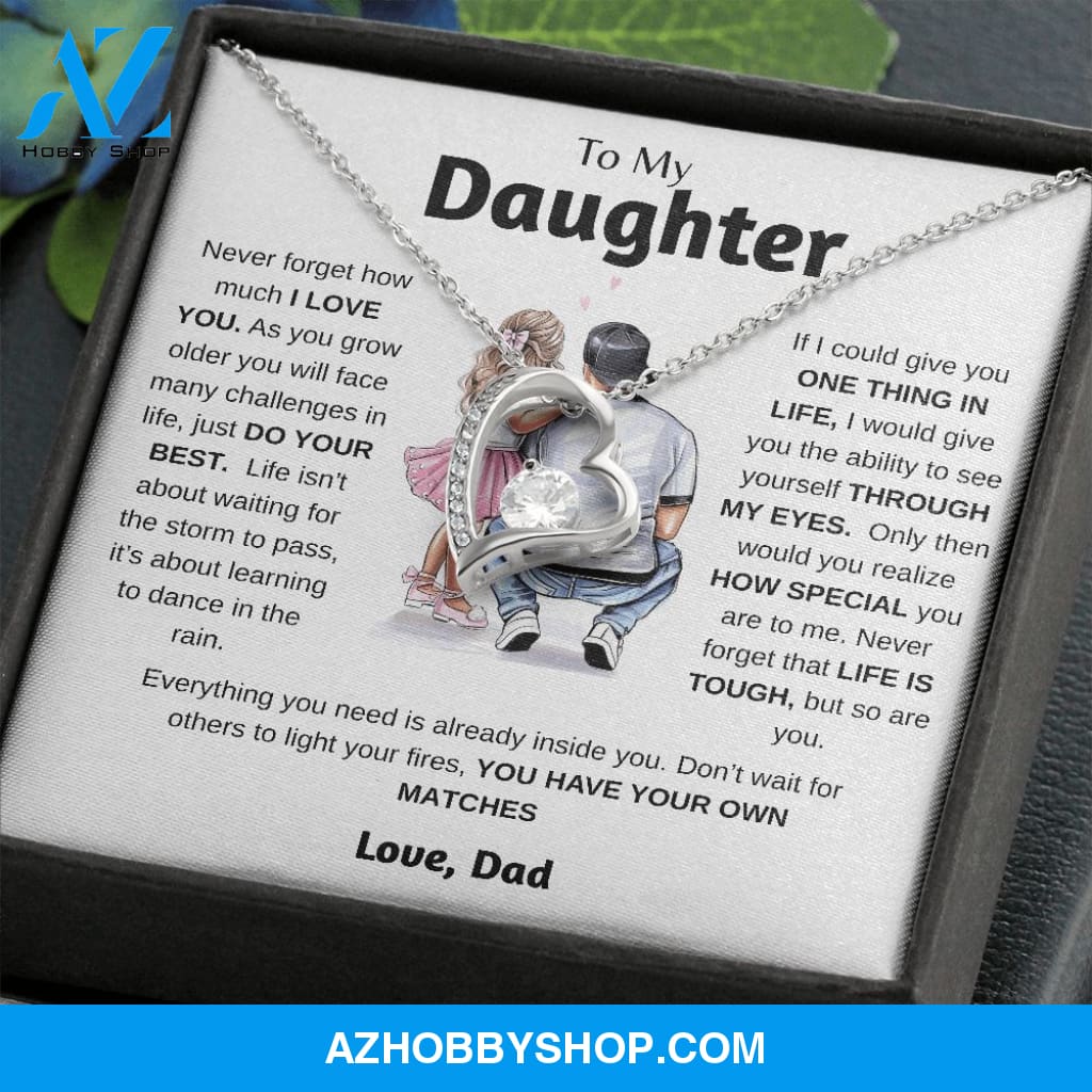 To My Daughter | Just Do Your Best | Forever Love Necklace