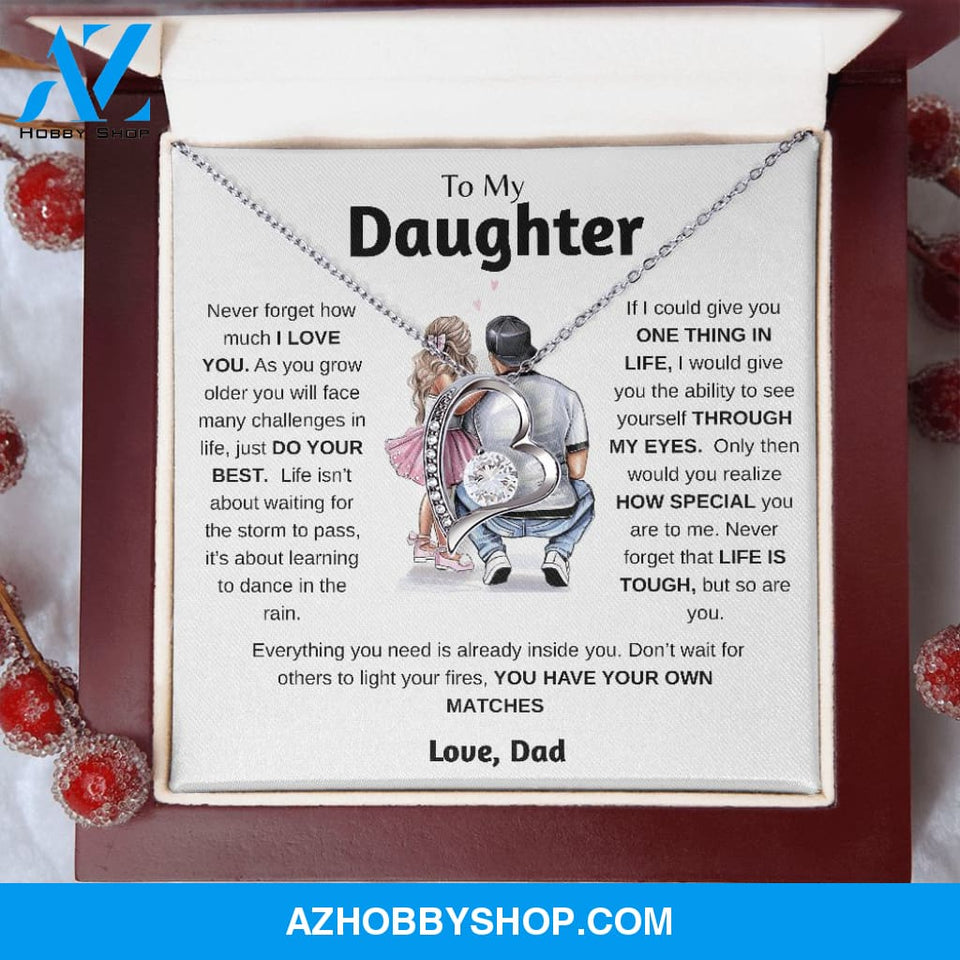 To My Daughter | Just Do Your Best | Forever Love Necklace