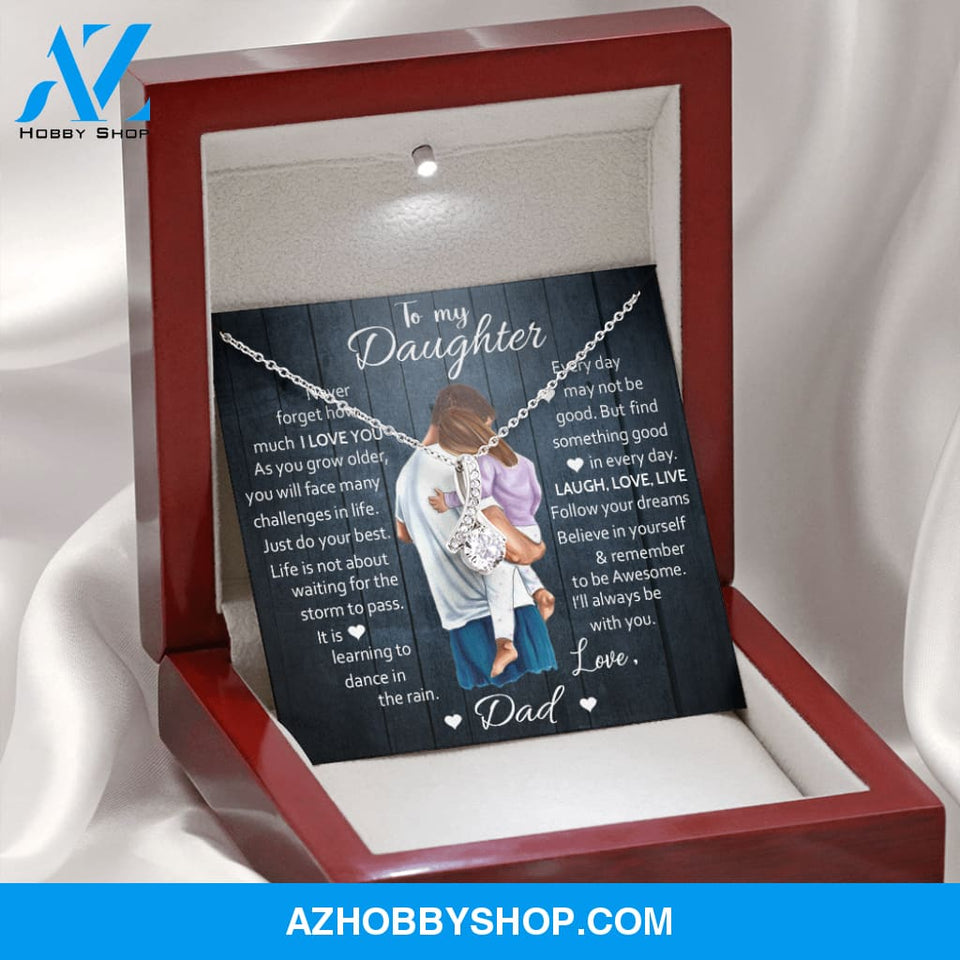 To My Daughter | Laugh Love Live | Gift for Daughter from Dad White Gold