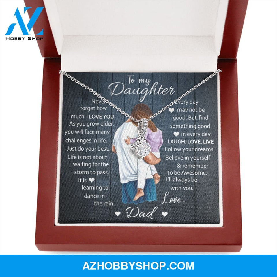 To My Daughter | Laugh Love Live | Gift for Daughter from Dad White Gold