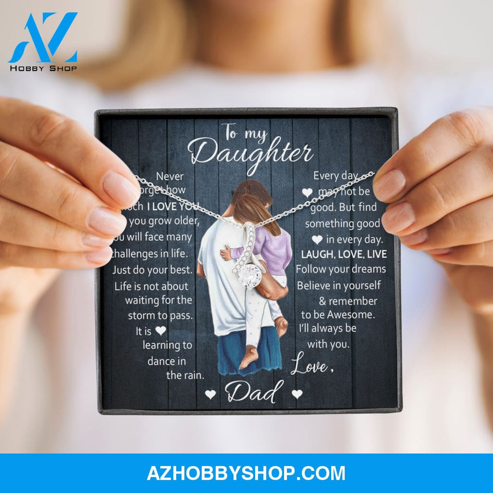 To My Daughter | Laugh Love Live | Gift for Daughter from Dad White Gold
