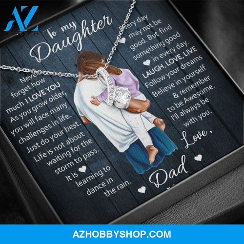 To My Daughter | Laugh Love Live | Gift for Daughter from Dad White Gold