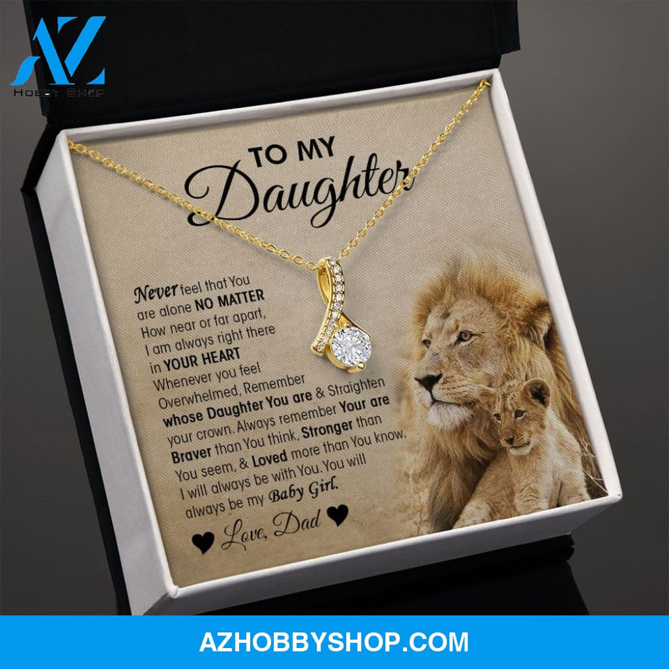 To My Daughter - Lion "You Are Braver Than You Think" Alluring Beauty Necklace