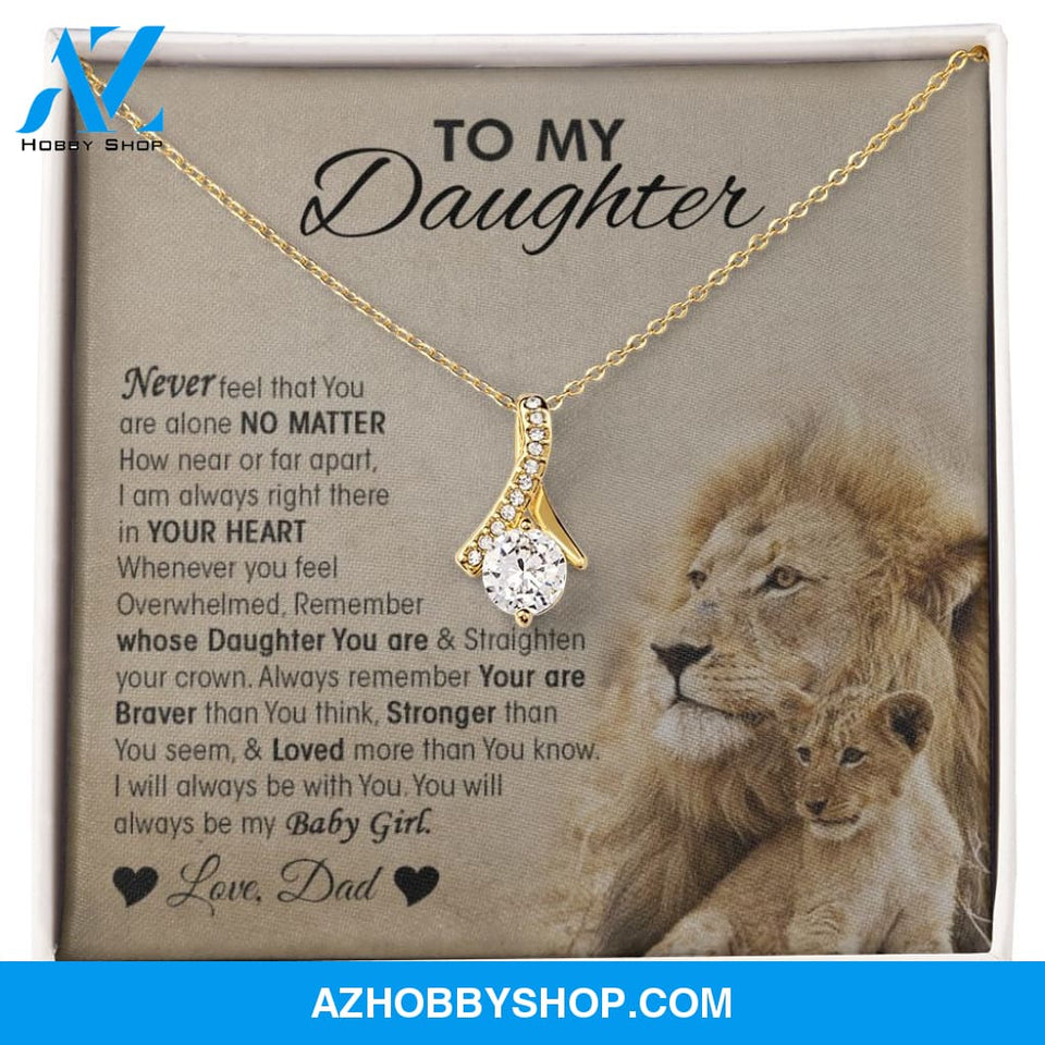 To My Daughter - Lion "You Are Braver Than You Think" Alluring Beauty Necklace