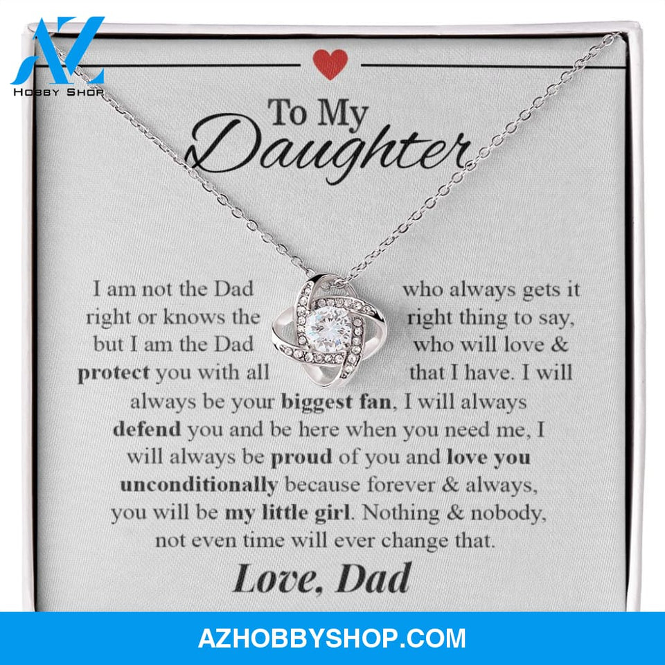 To My Daughter - "My Little Girl" Love Knot Necklace