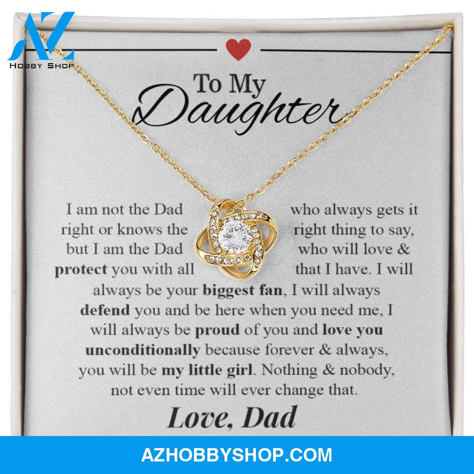 To My Daughter - "My Little Girl" Love Knot Necklace