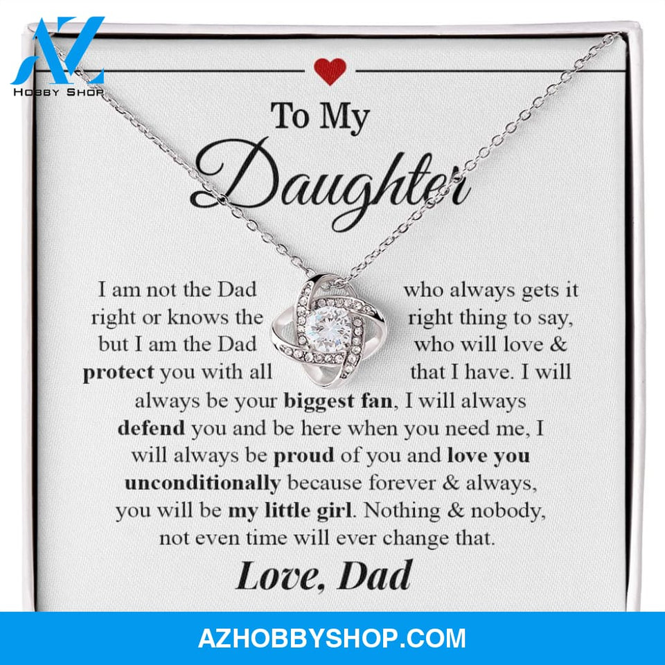 To My Daughter - "My Little Girl" Love Knot Necklace