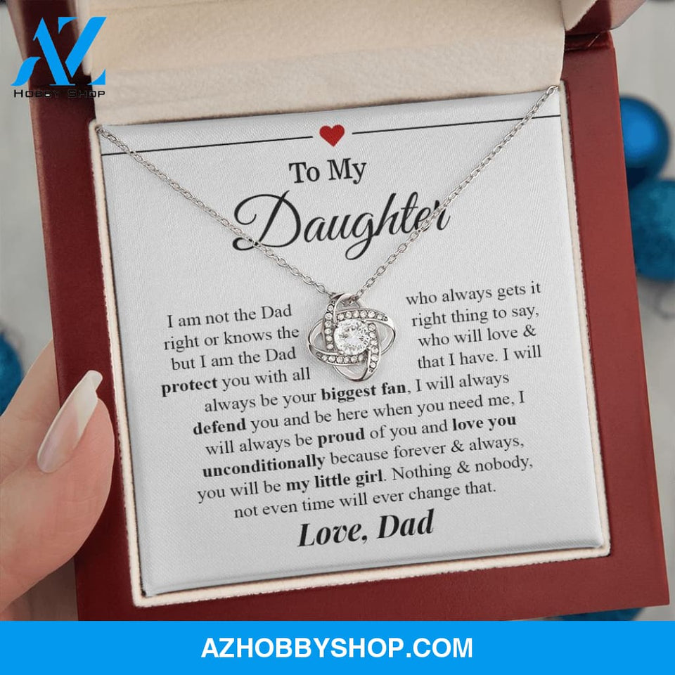 To My Daughter - "My Little Girl" Love Knot Necklace