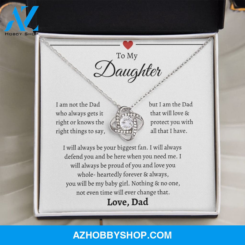 To My Daughter Love Dad- Love Knot Necklace