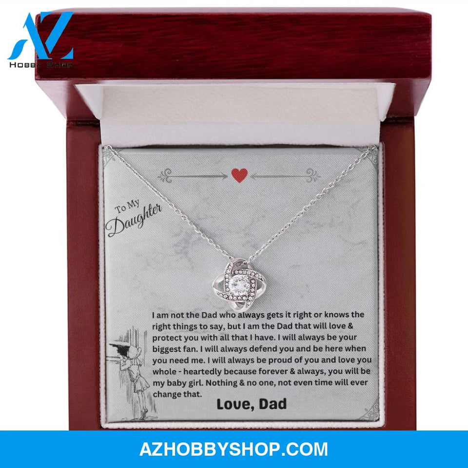 To My Daughter Love Dad - Love Knot Necklace