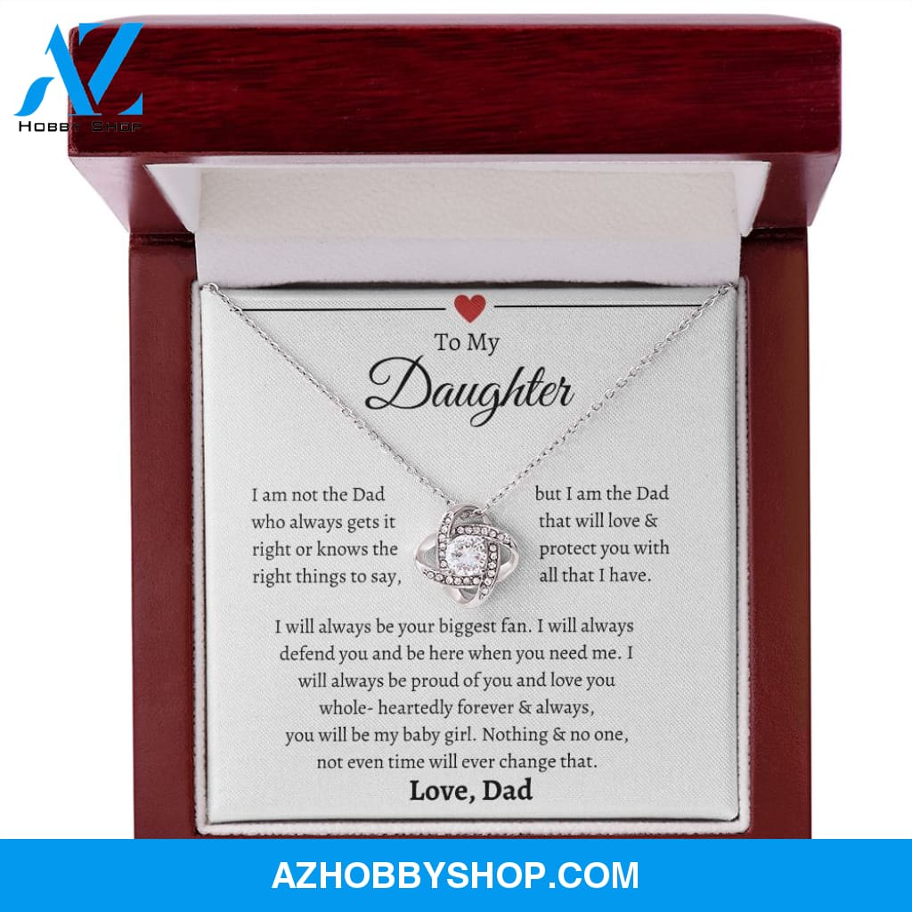 To My Daughter Love Dad- Love Knot Necklace
