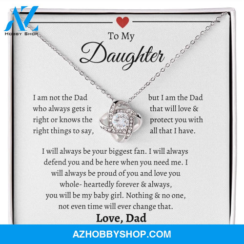 To My Daughter Love Dad- Love Knot Necklace