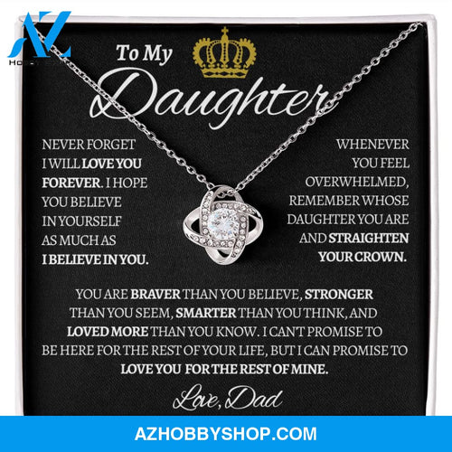 To My Daughter Love Dad - Love You Forever Love Knot Necklace