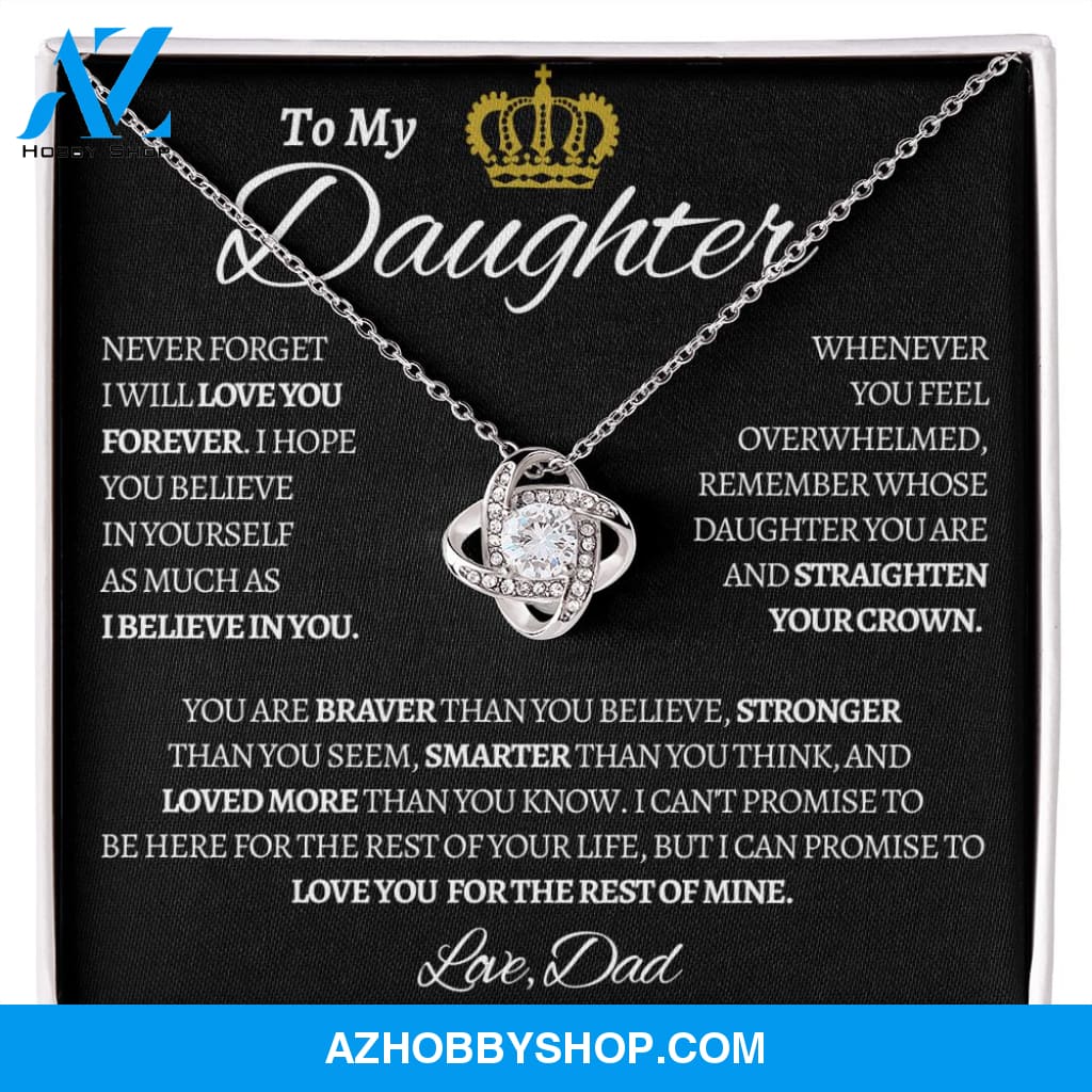 To My Daughter Love Dad - Love You Forever Love Knot Necklace