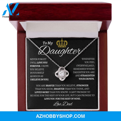 To My Daughter Love Dad - Love You Forever Love Knot Necklace