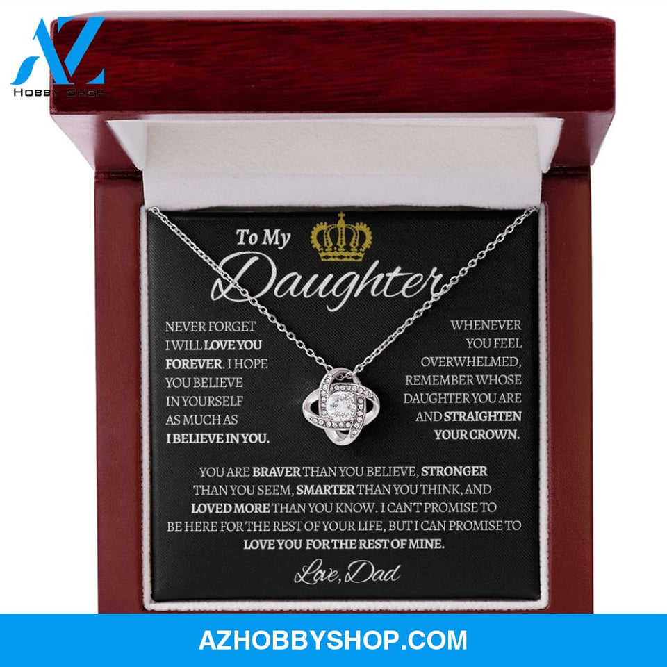 To My Daughter Love Dad - Love You Forever Love Knot Necklace