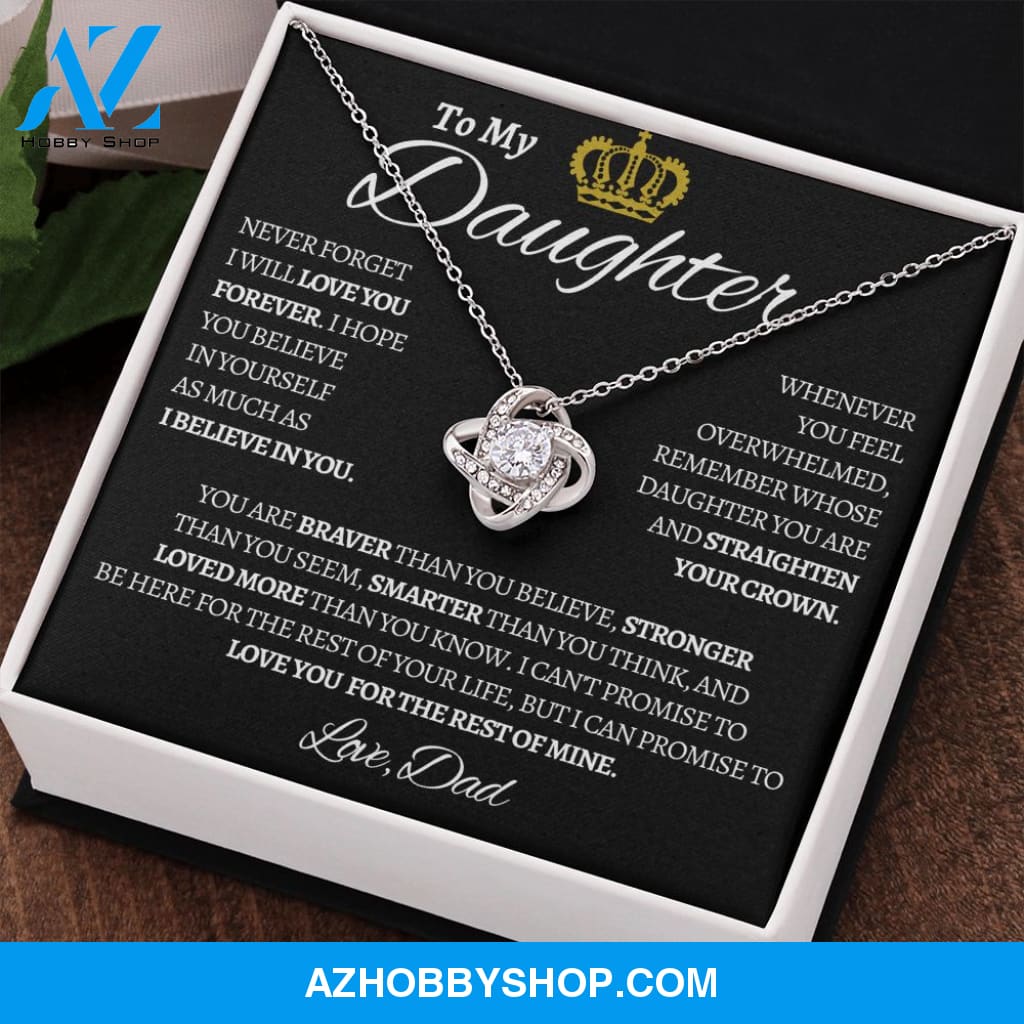 To My Daughter Love Dad - Love You Forever Love Knot Necklace