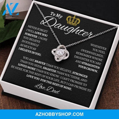 To My Daughter Love Dad - Love You Forever Love Knot Necklace