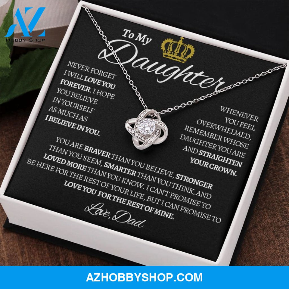 To My Daughter Love Dad - Love You Forever Love Knot Necklace