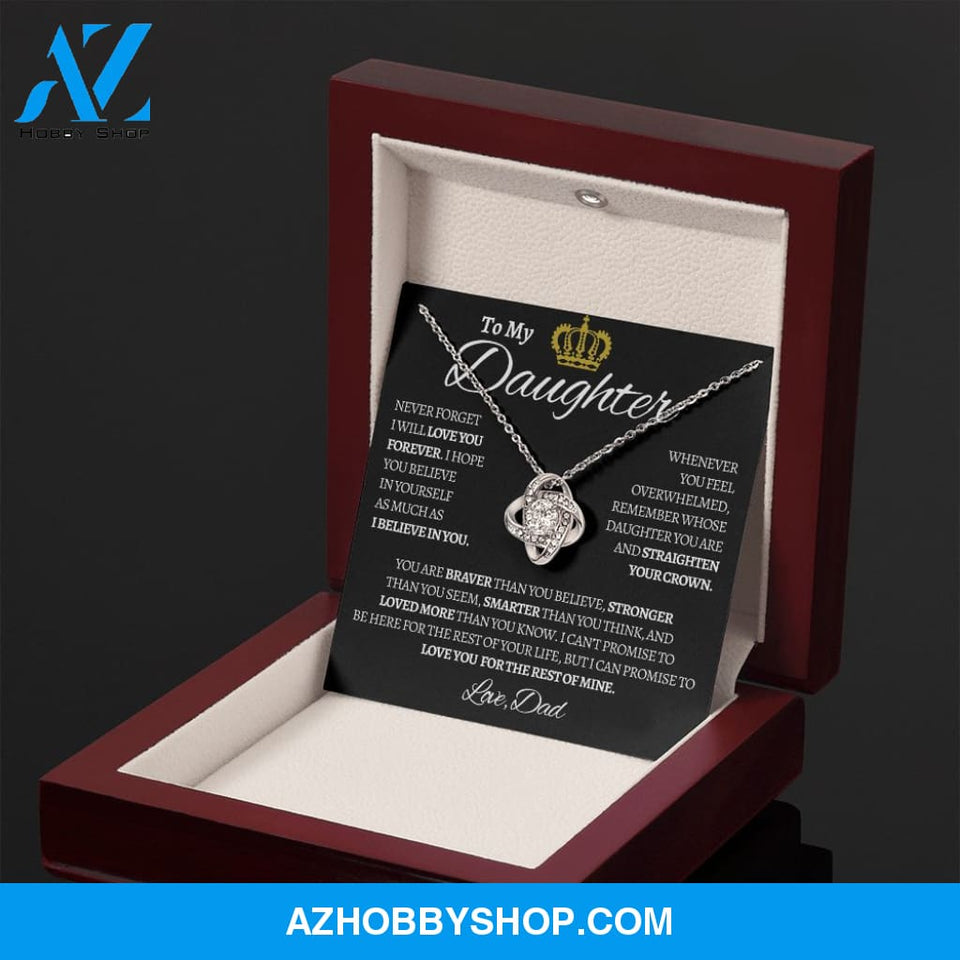 To My Daughter Love Dad - Love You Forever Love Knot Necklace