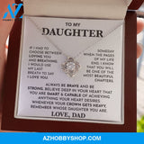 To My Daughter - Love Knot Silver Necklace- Always Be Brave And Be Strong