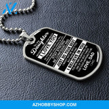 To My Daughter | Never Forget How Much I Love You | Dog Tag Necklace Gift From Dad