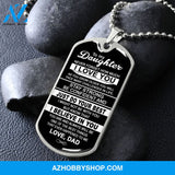 To My Daughter | Never Forget How Much I Love You | Dog Tag Necklace Gift From Dad