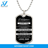 To My Daughter | Never Forget How Much I Love You | Dog Tag Necklace Gift From Dad