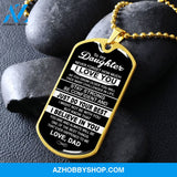 To My Daughter | Never Forget How Much I Love You | Dog Tag Necklace Gift From Dad