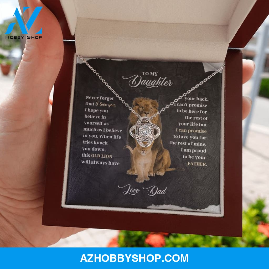 To My Daughter - Never Forget - Love Knot Necklace