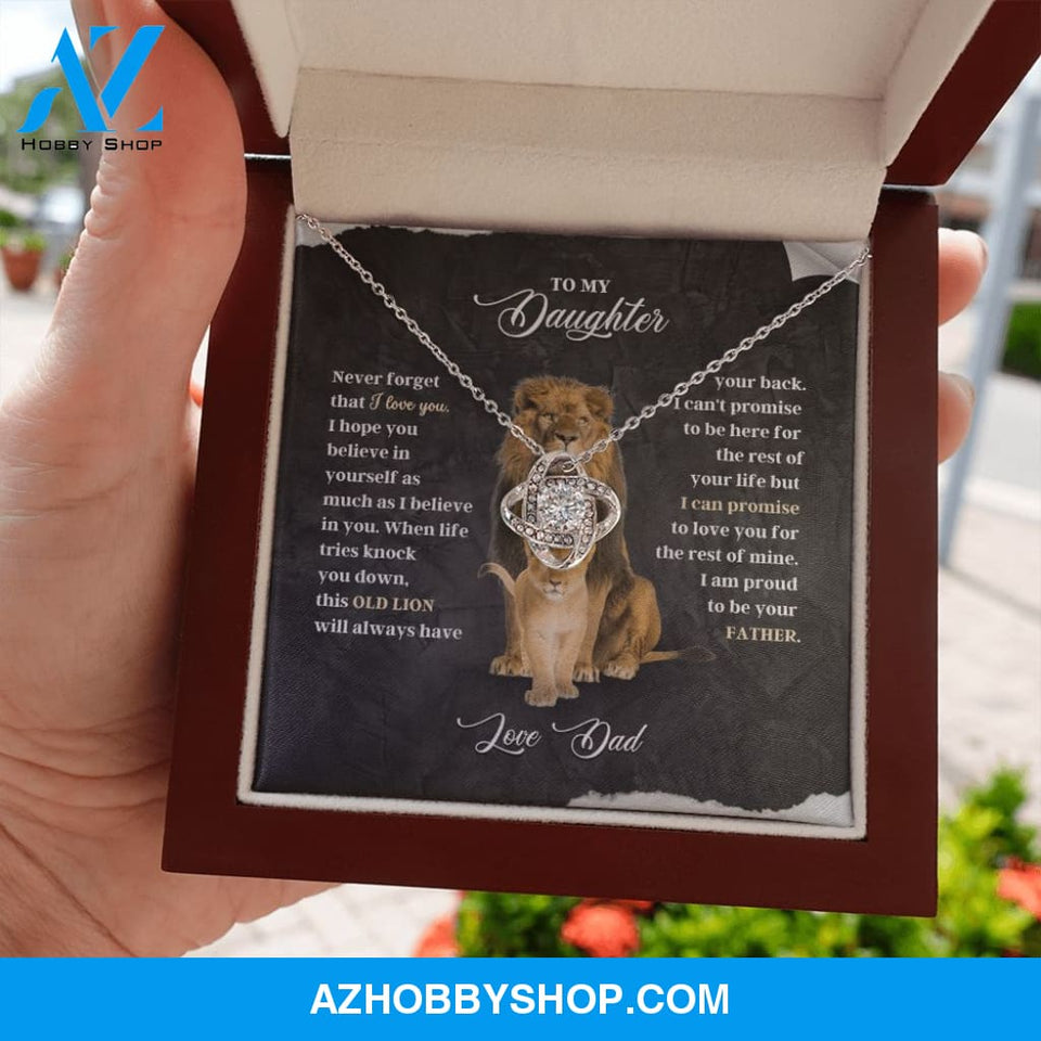 To My Daughter - Never Forget - Love Knot Necklace