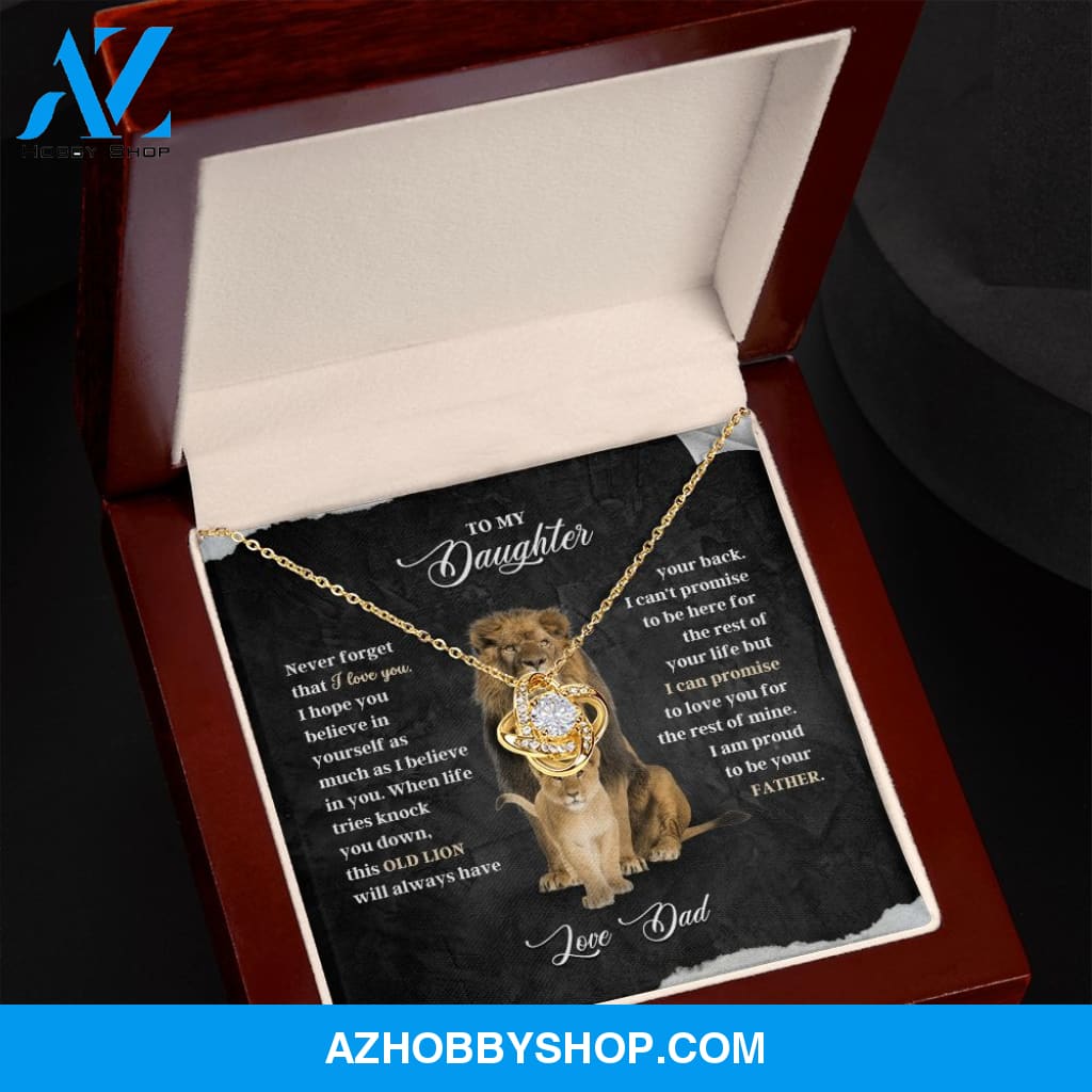 To My Daughter - Never Forget - Love Knot Necklace