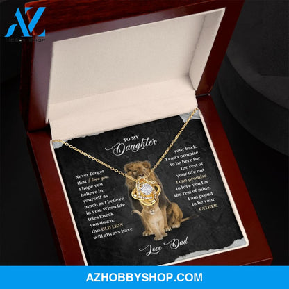 To My Daughter - Never Forget - Love Knot Necklace