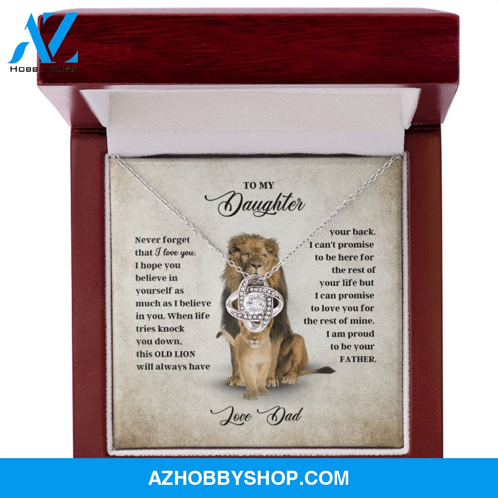 To My Daughter - Never Forget - Love Knot Necklace