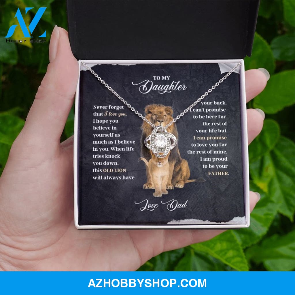 To My Daughter - Never Forget - Love Knot Necklace