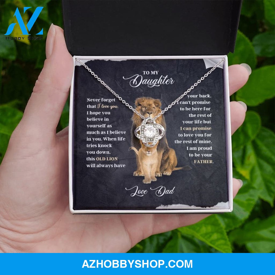 To My Daughter - Never Forget - Love Knot Necklace